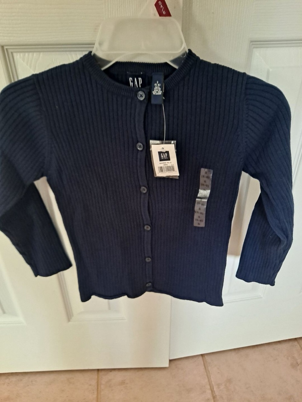 GAP Navy Ribbed Button-Front Cardigan